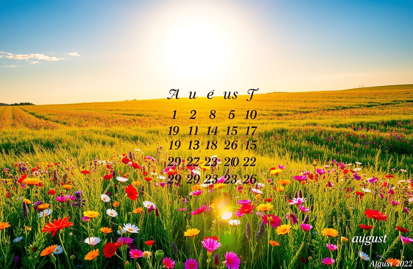 August Calendar Wallpaper