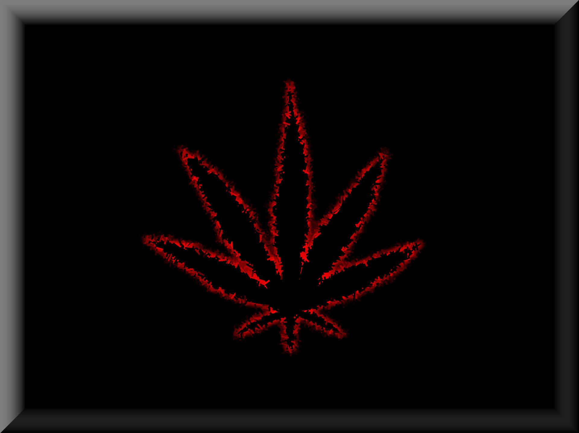 Neon Red Cannabis Leaf Wallpaper