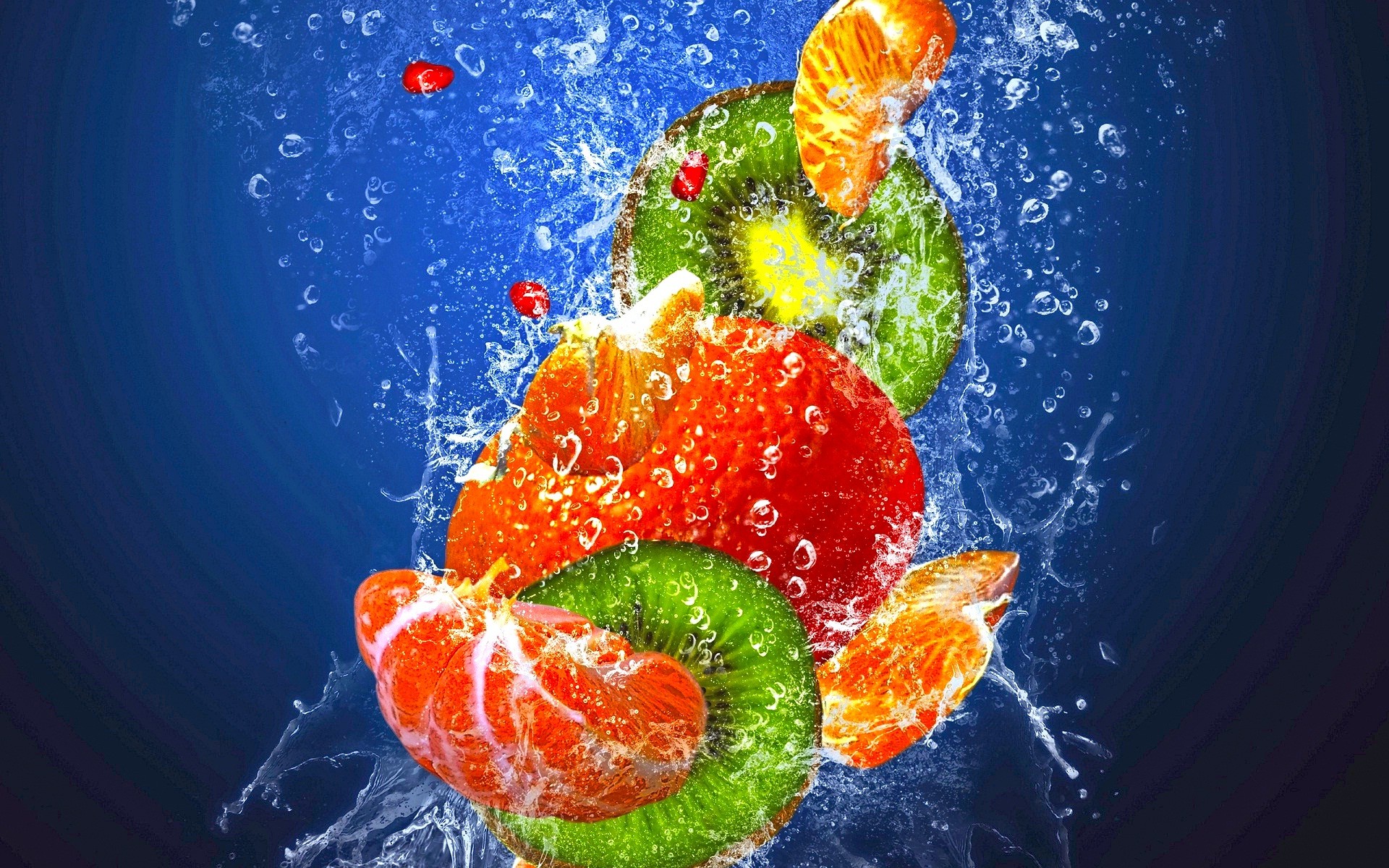 Fruits In The Water Beautiful Background Full HD Desktop