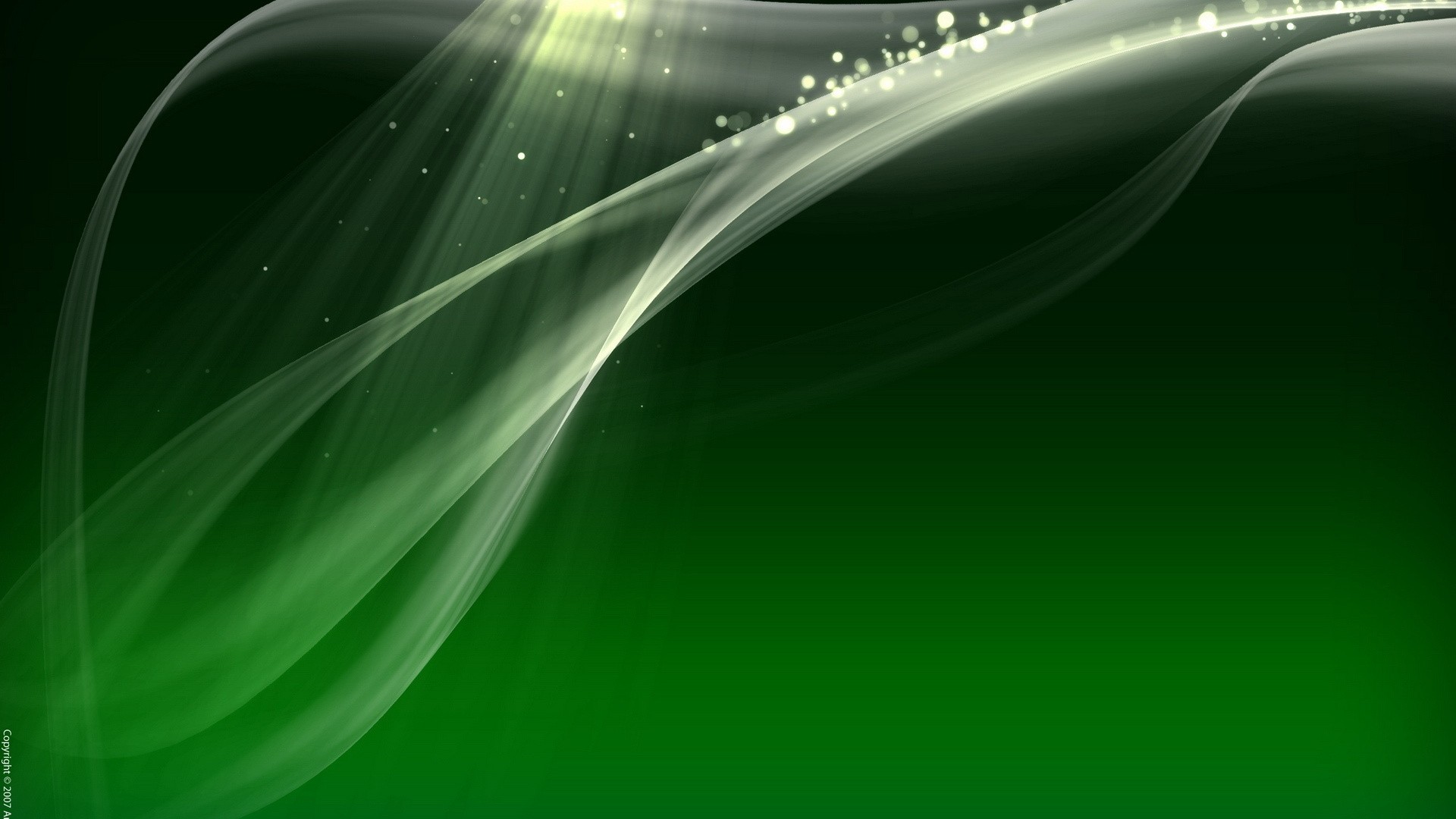 Green Abstract Wallpaper White Waves