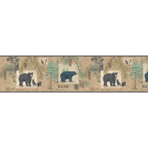 Bear Wilderness Wallpaper Border