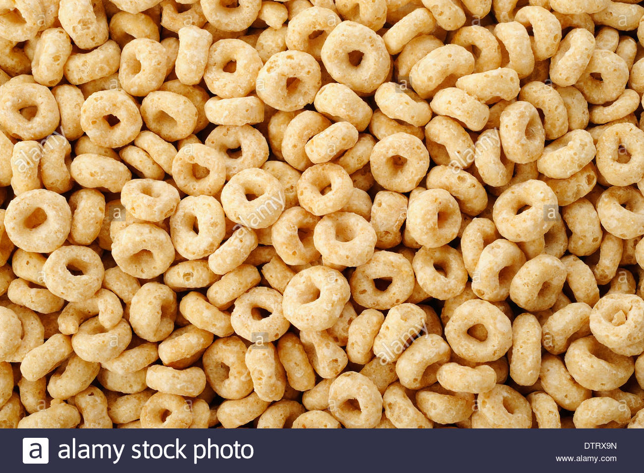 Whole Grain Cheerios Cereal Background Stock Photo