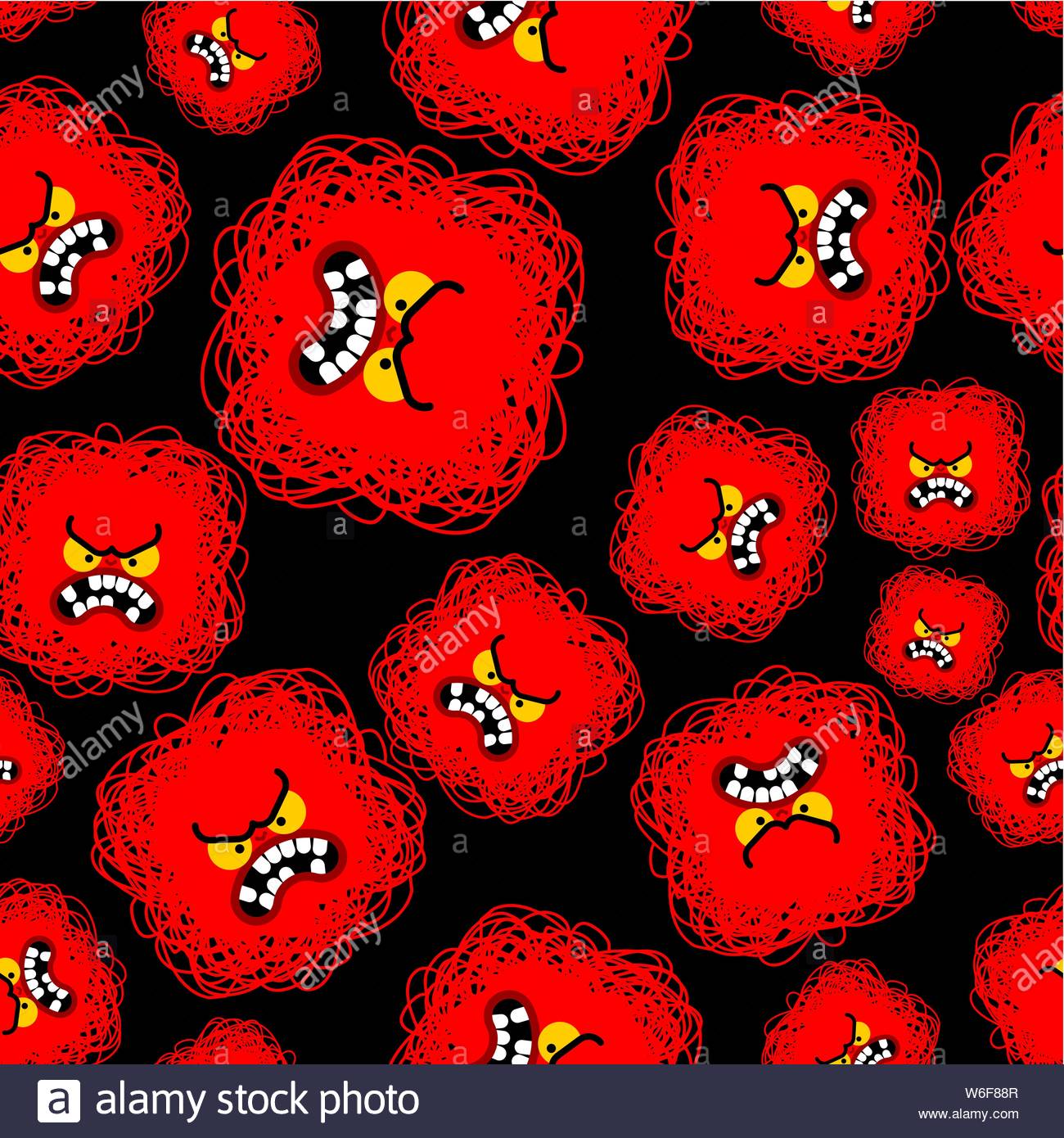 Anger Red Pattern Seamless Evil Background Vector Texture Stock