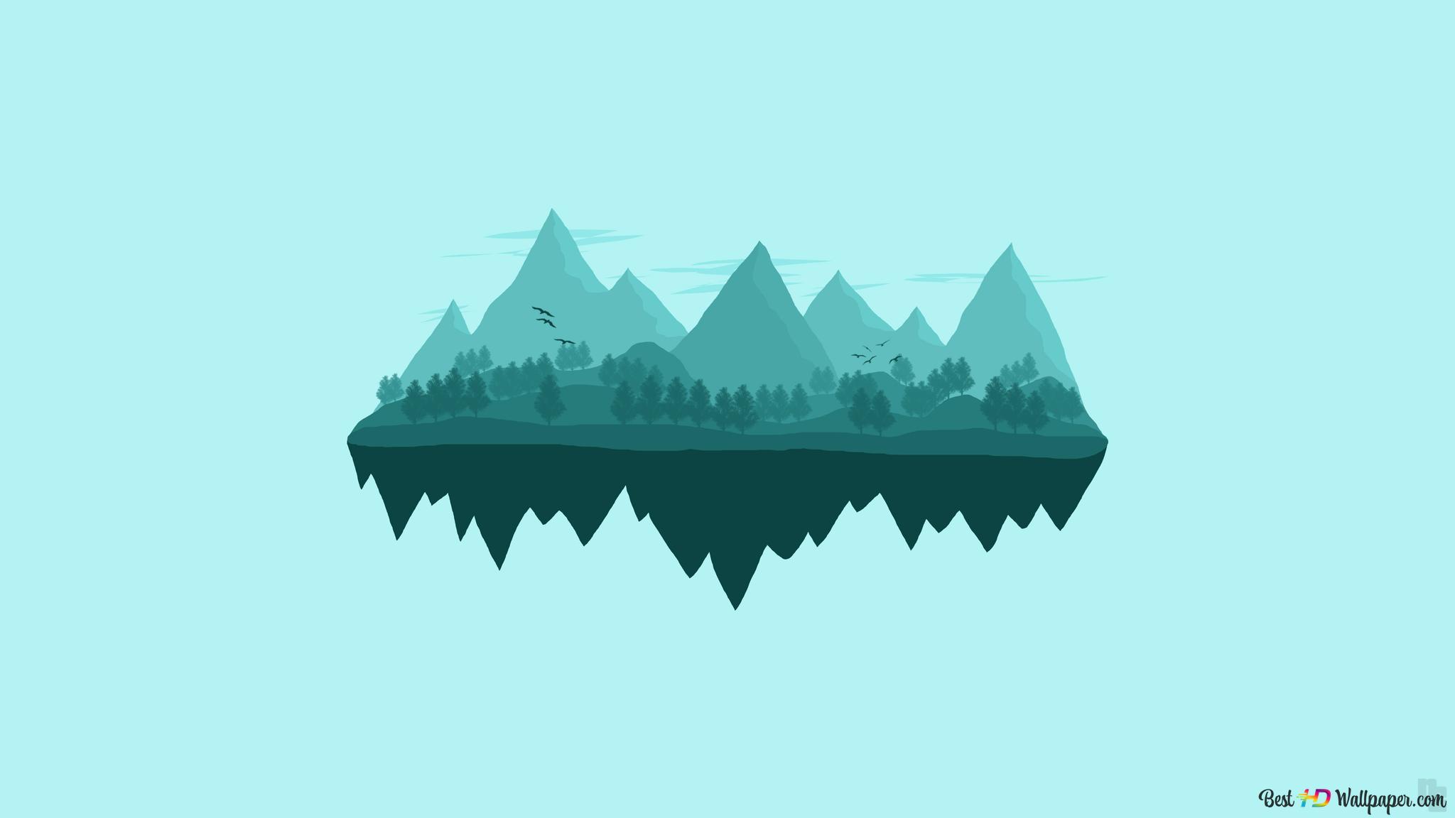 Floating Island 4k Wallpaper
