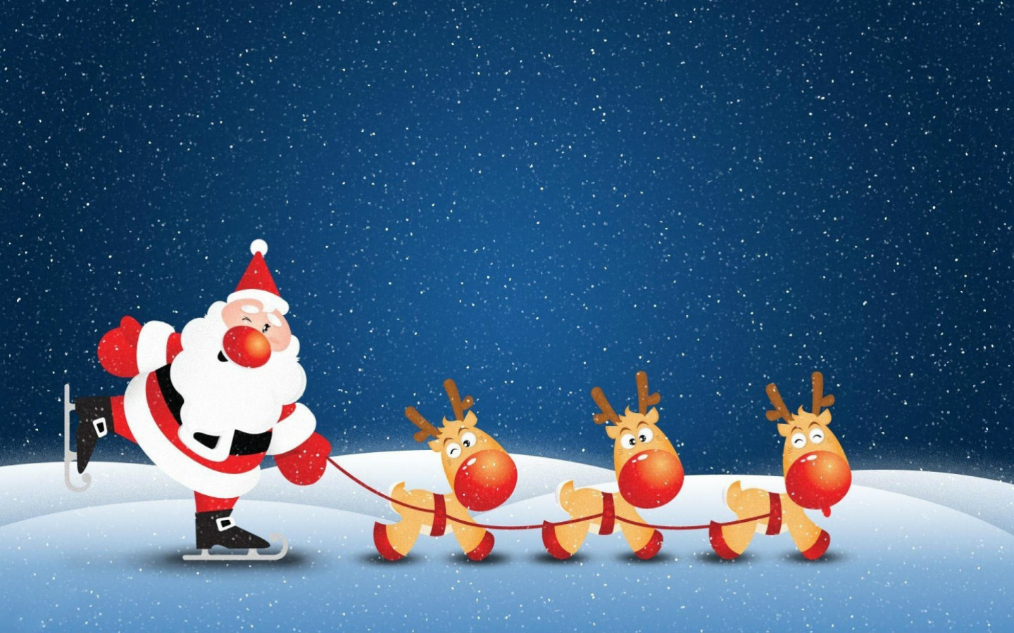 Cute Animated Santa Snow Christmas Screensavers Wallpaper