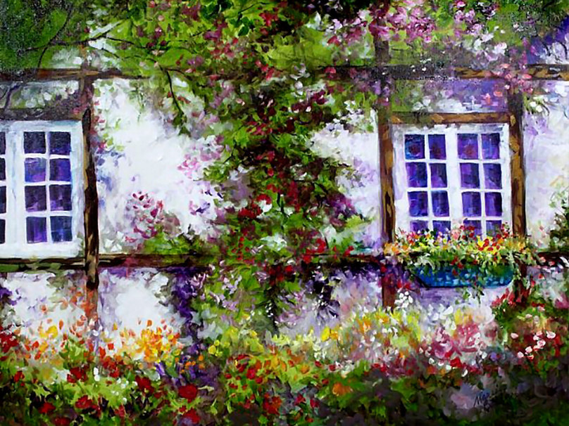 English Garden Wallpaper Cottage