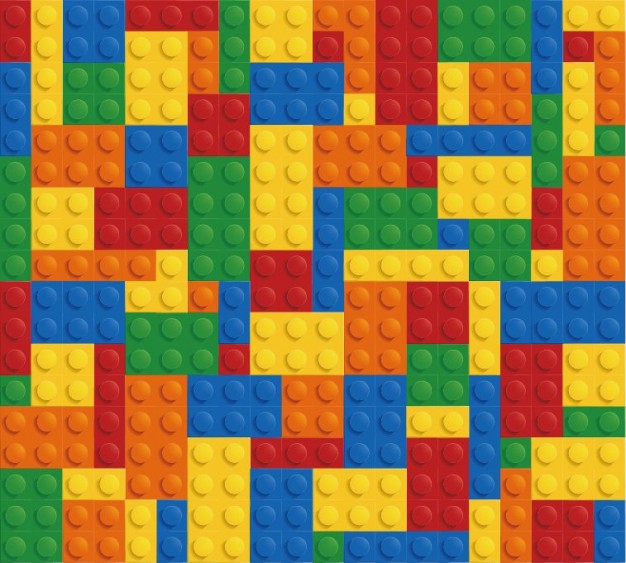 Lego Bricks Wall Colorful Background Vector