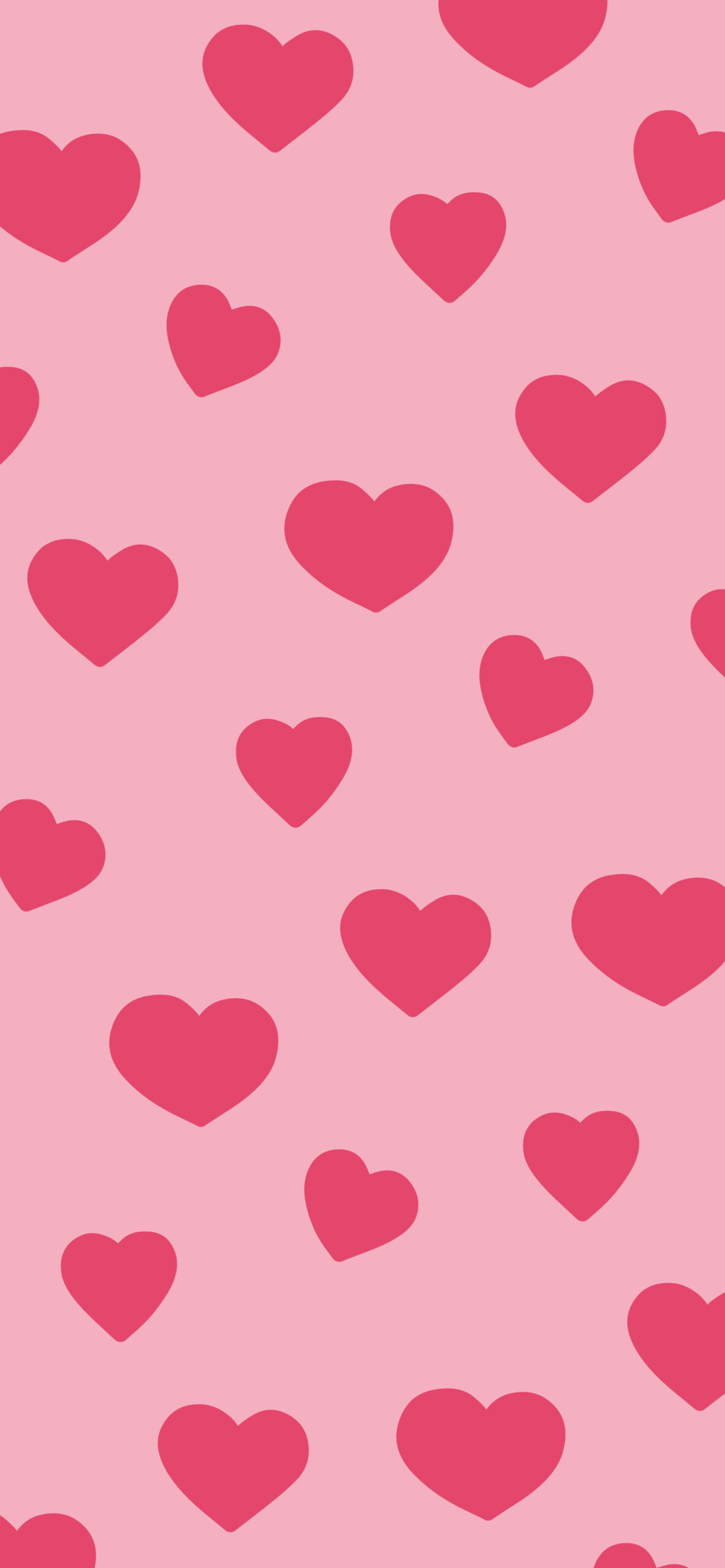 Love Hearts Pattern Pink Wallpaper