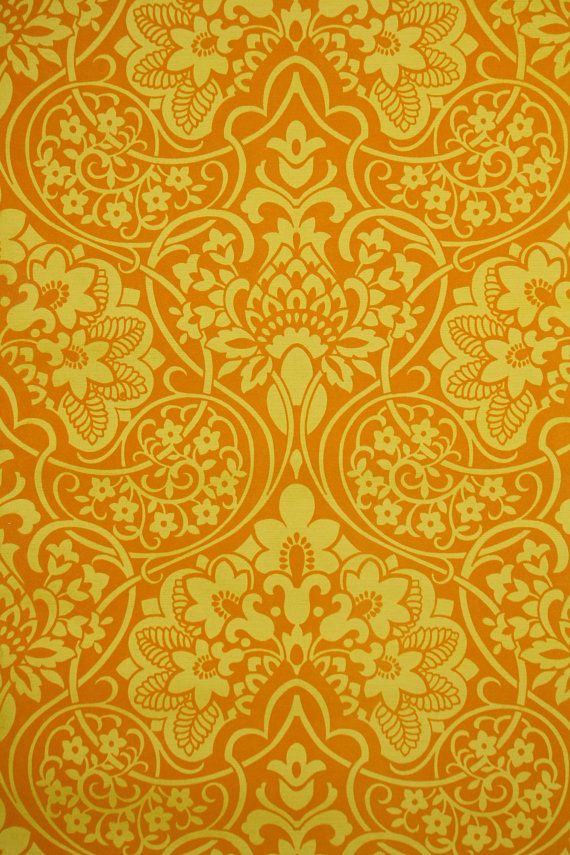 S Vintage Wallpaper Orange And Yellow By Kitschykoocollage