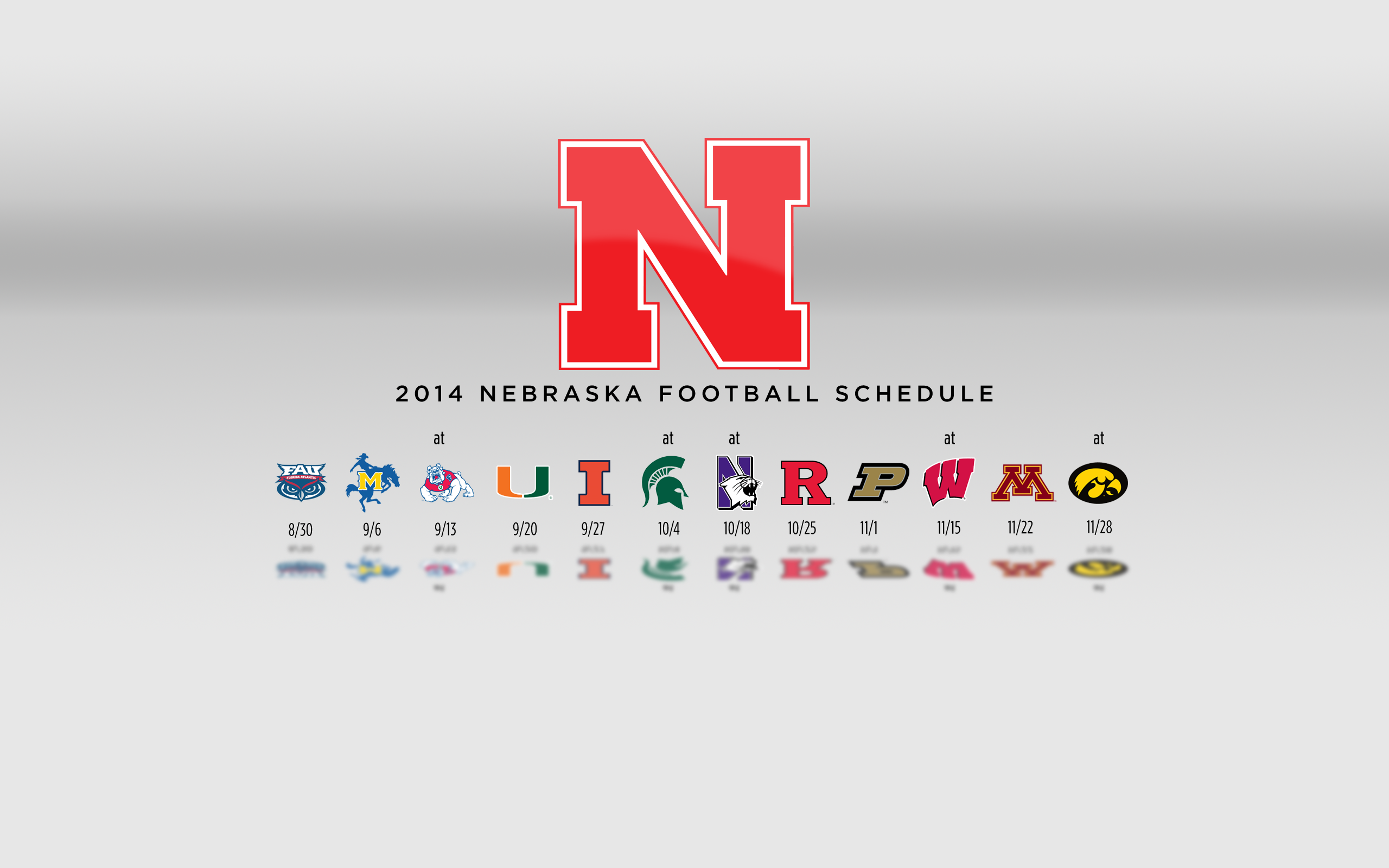 White Background Nebraska Football Schedule Wallpaper