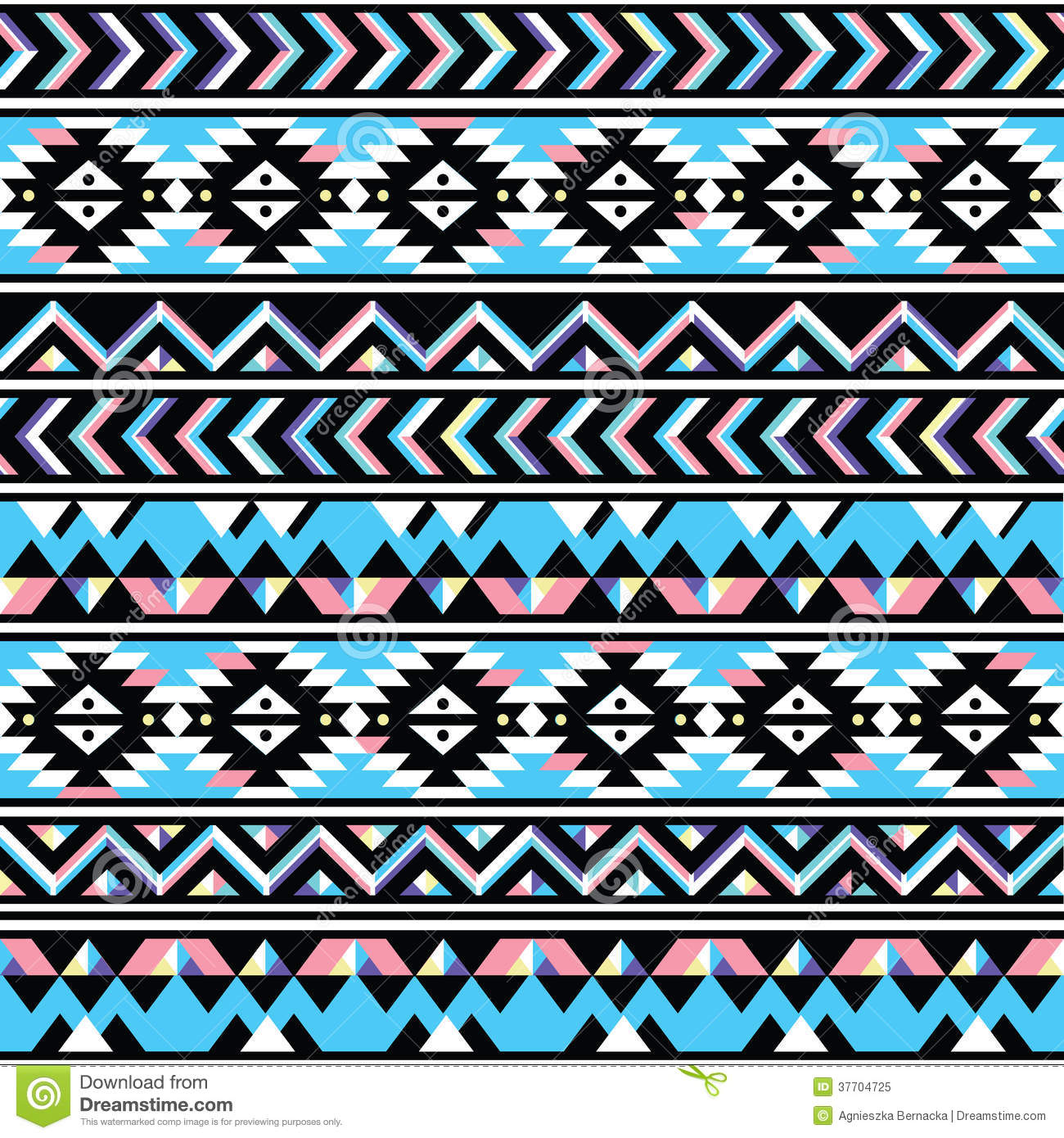 Aztec Pattern Wallpaper Blue