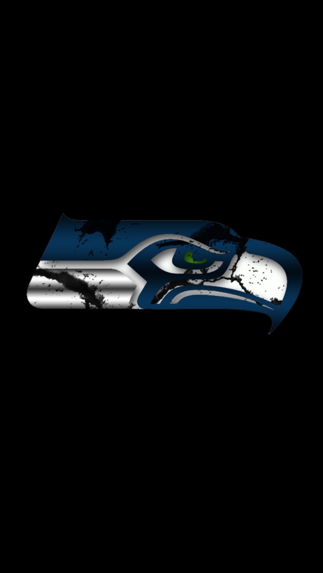 Black Seahawks Cracked Wallpaper For iPhone