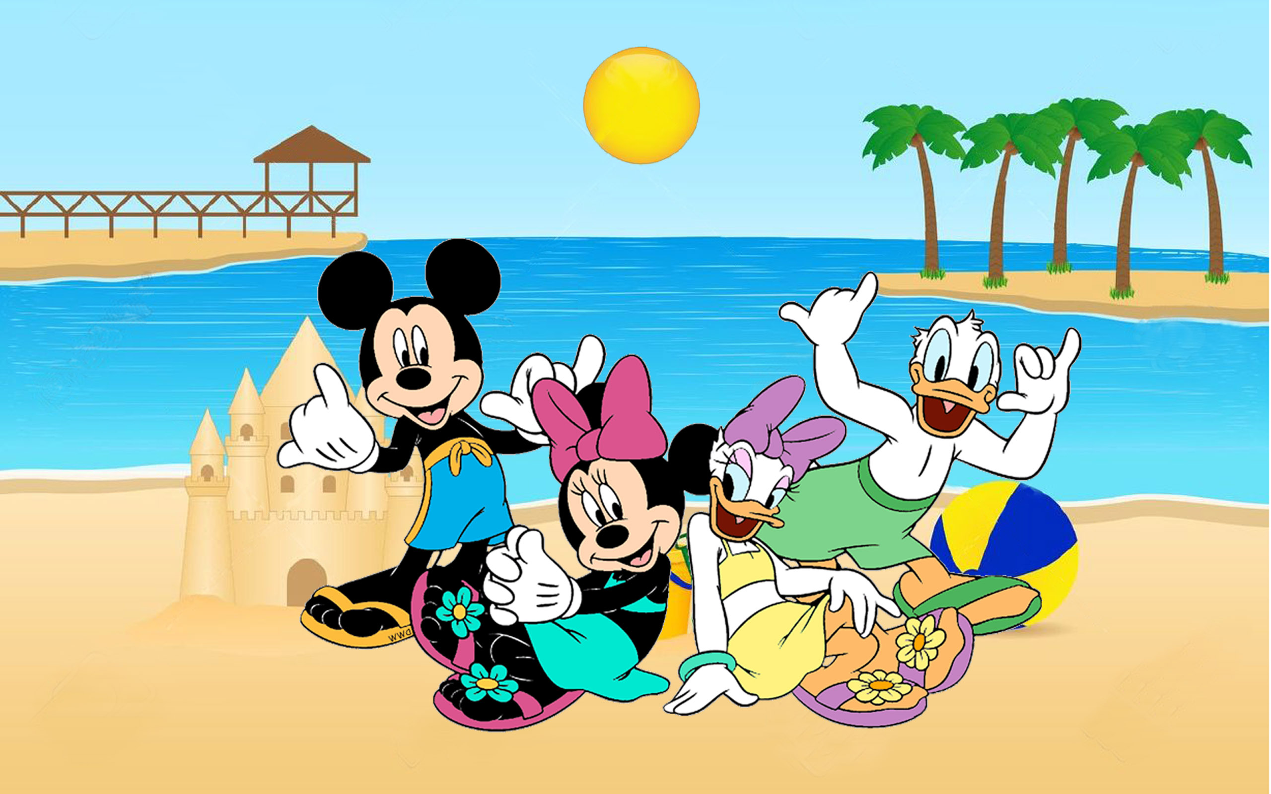 Holiday Along With The Heroes Of Disney Mickey Minnie Donald And