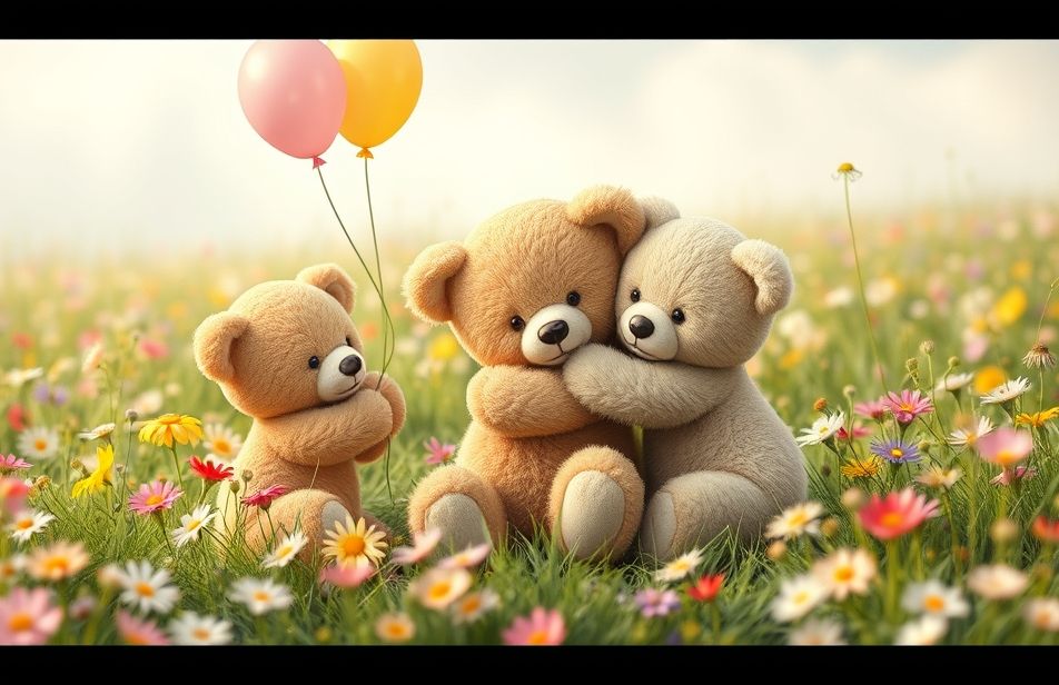 Cute Teddy Bears Wallpaper