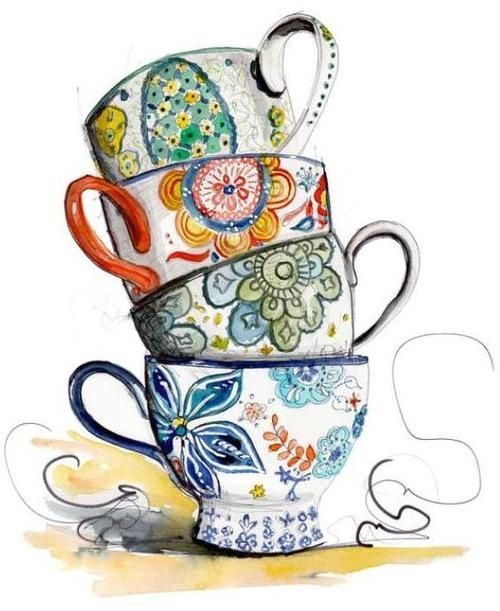 Tea Cup Border Clip Art Cups Illustrati
