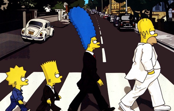 Simpsons Transition The Beatles Abbey Road Wallpaper