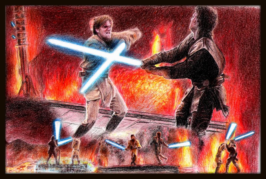 Anakin vs Obi wan by Galbatore