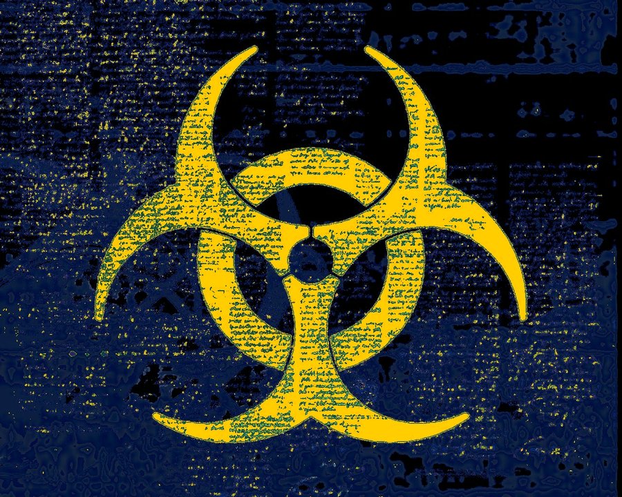 Blue Biohazard Wallpaper By