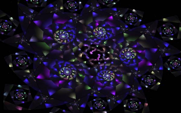 Abstraction Kaleidoscope Particle Violet Black Desktop Wallpaper