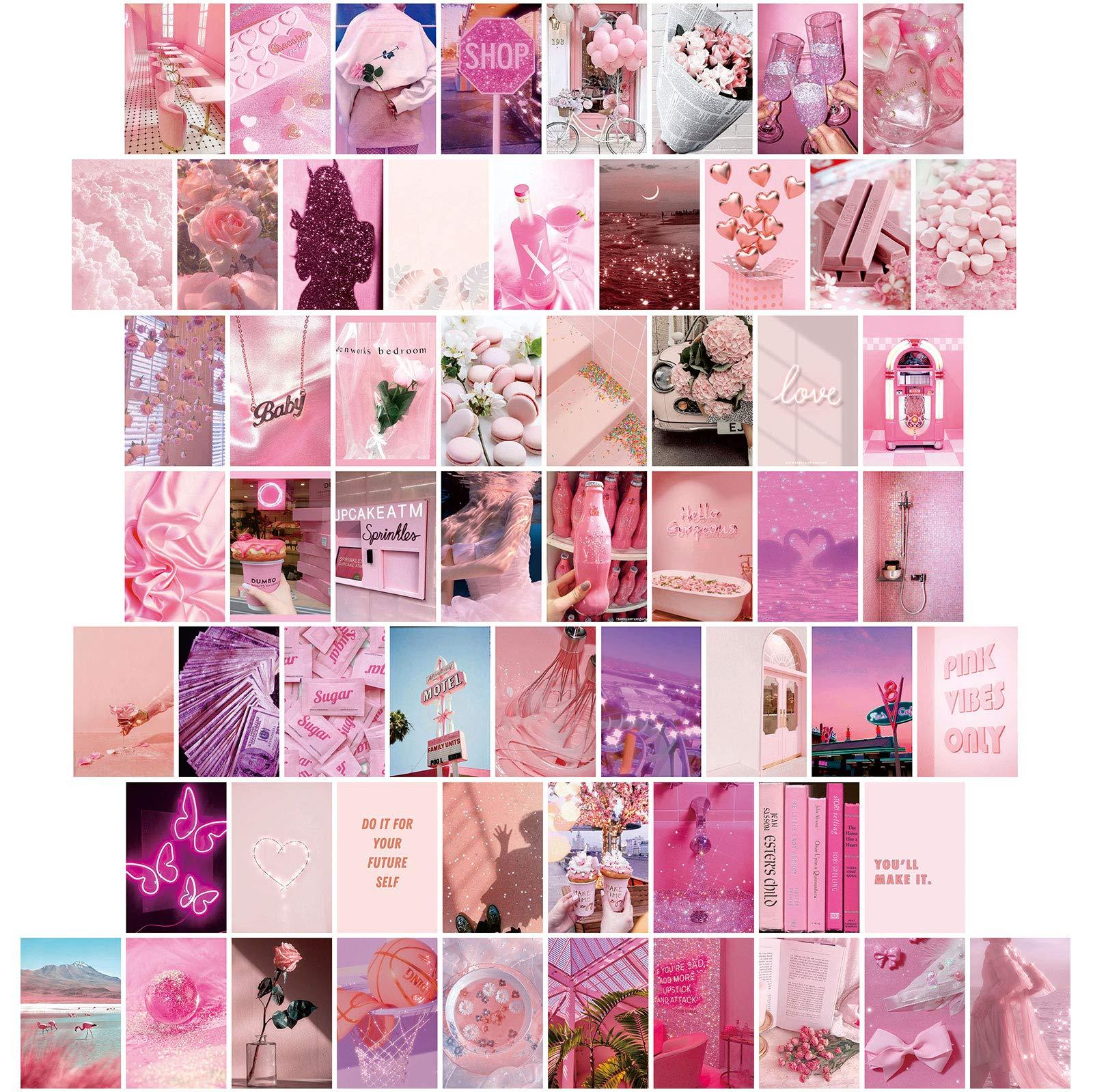 Amazoncom Pieces Pink Aesthetic Pictures for Wall Collage Kit