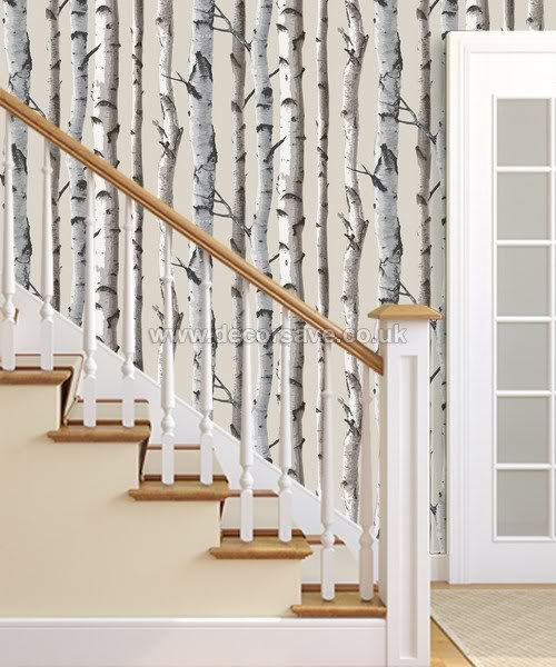 Muriva Wall Living Room Birches Trees Wallpaper Design