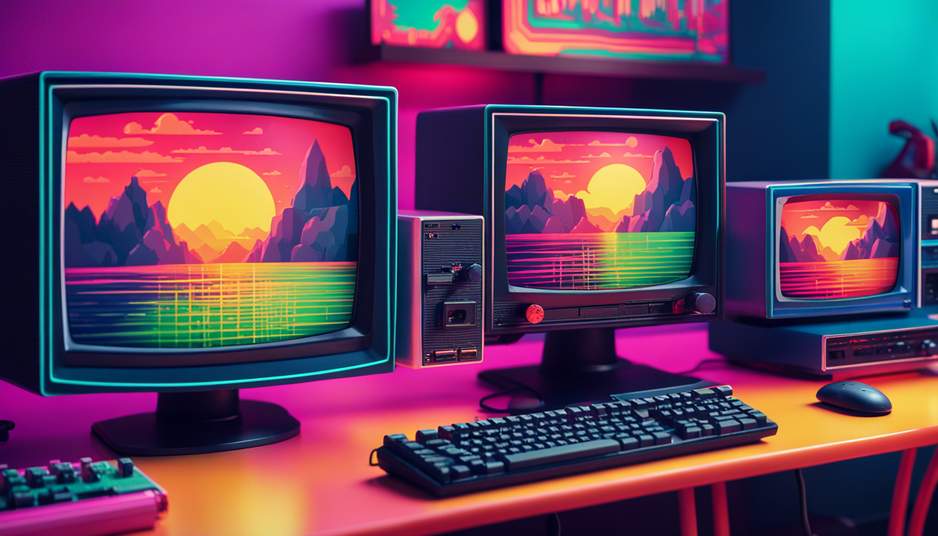 🔥 Download Dual Monitor Retro Wallpaper by @danaberry | Dual Monitor ...