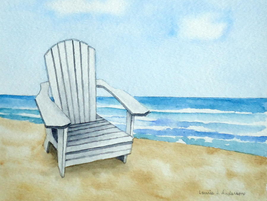 Deck Chair On Beach With Towel And Bag Palm Florida Usa Stock