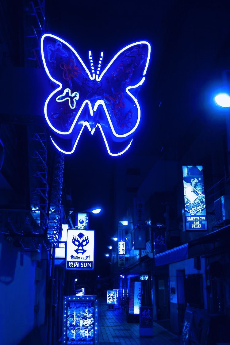 Aesthetic Picture Electric Blue Neon Wallpaper
