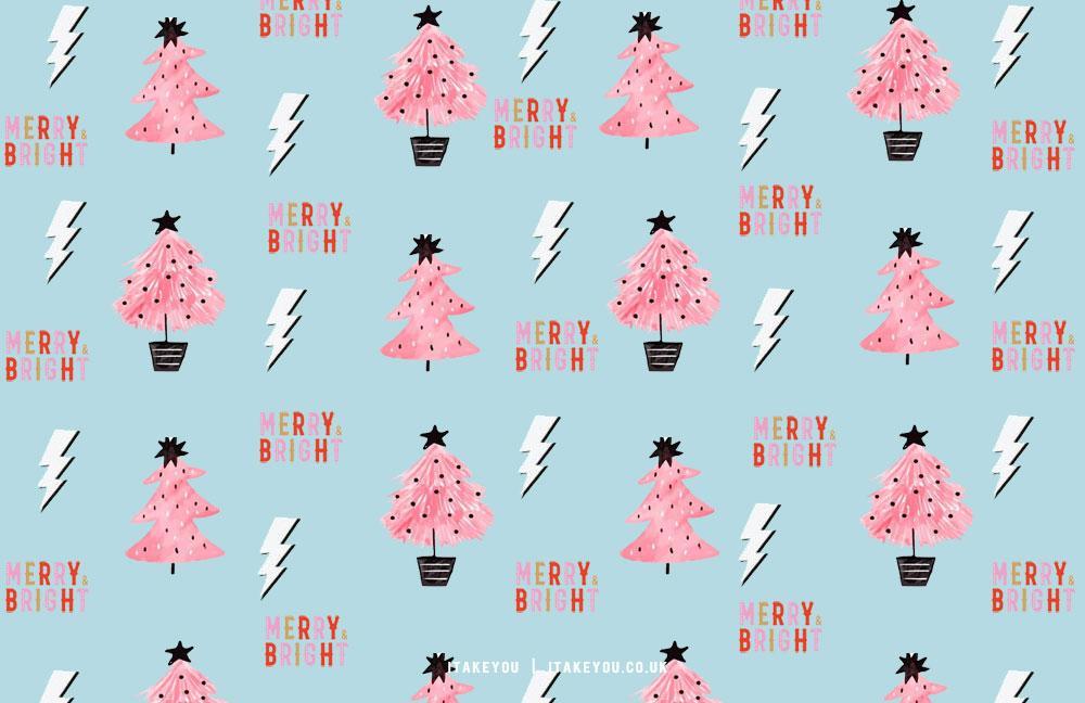 Preppy Christmas Wallpaper Ideas Pink Tree