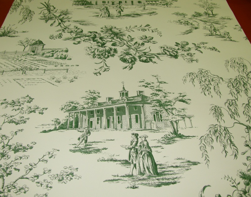 Hinson And Co Green Toile Wallpaper Triple Rolls