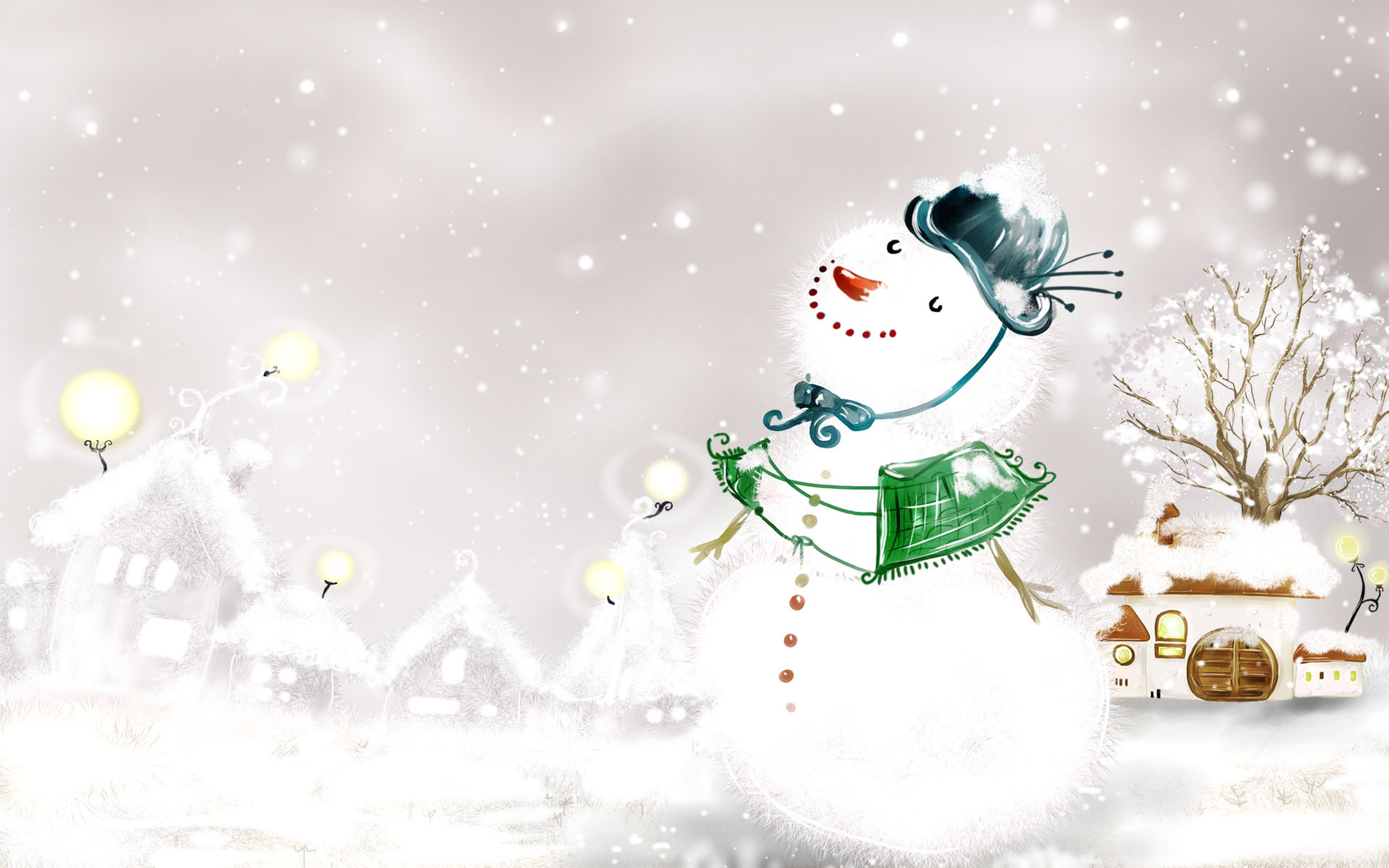 Wallpaper Winter Snowman Screensavers HD Background