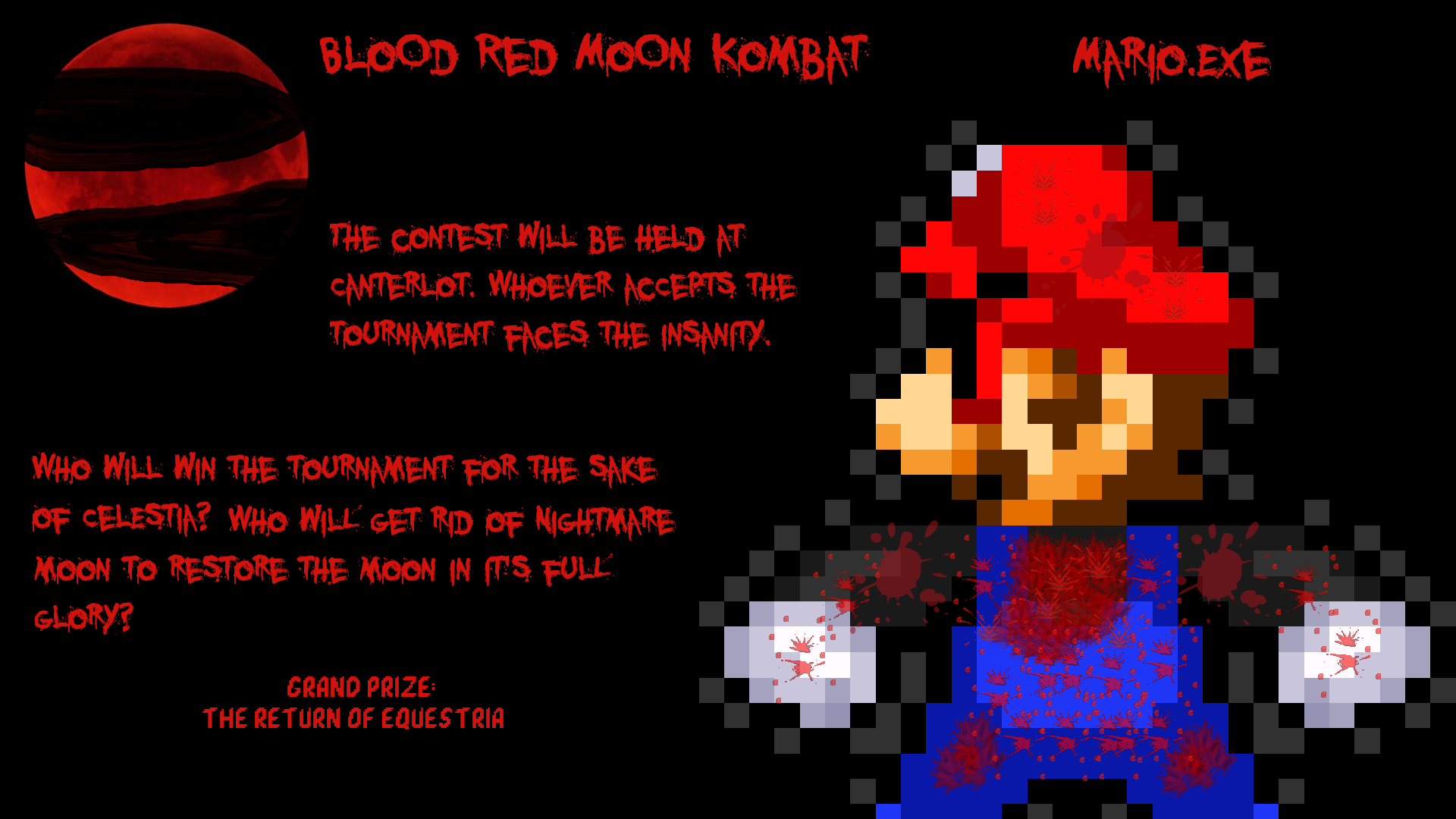 MarioEXE   Blood Red Moon Wallpaper by LouisVSFrost on