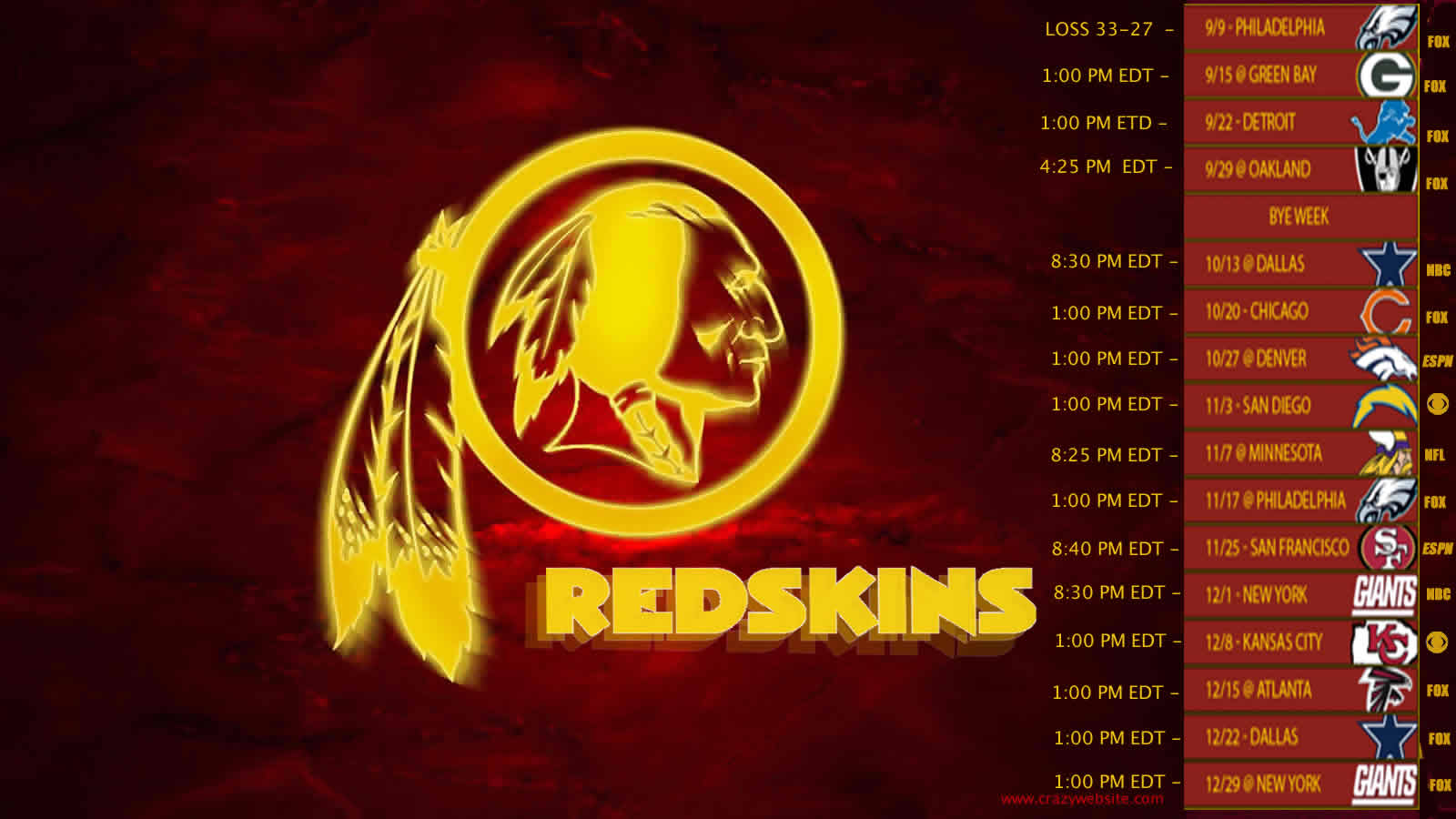 Redskins Schedule Wallpaper For Other Size Puter