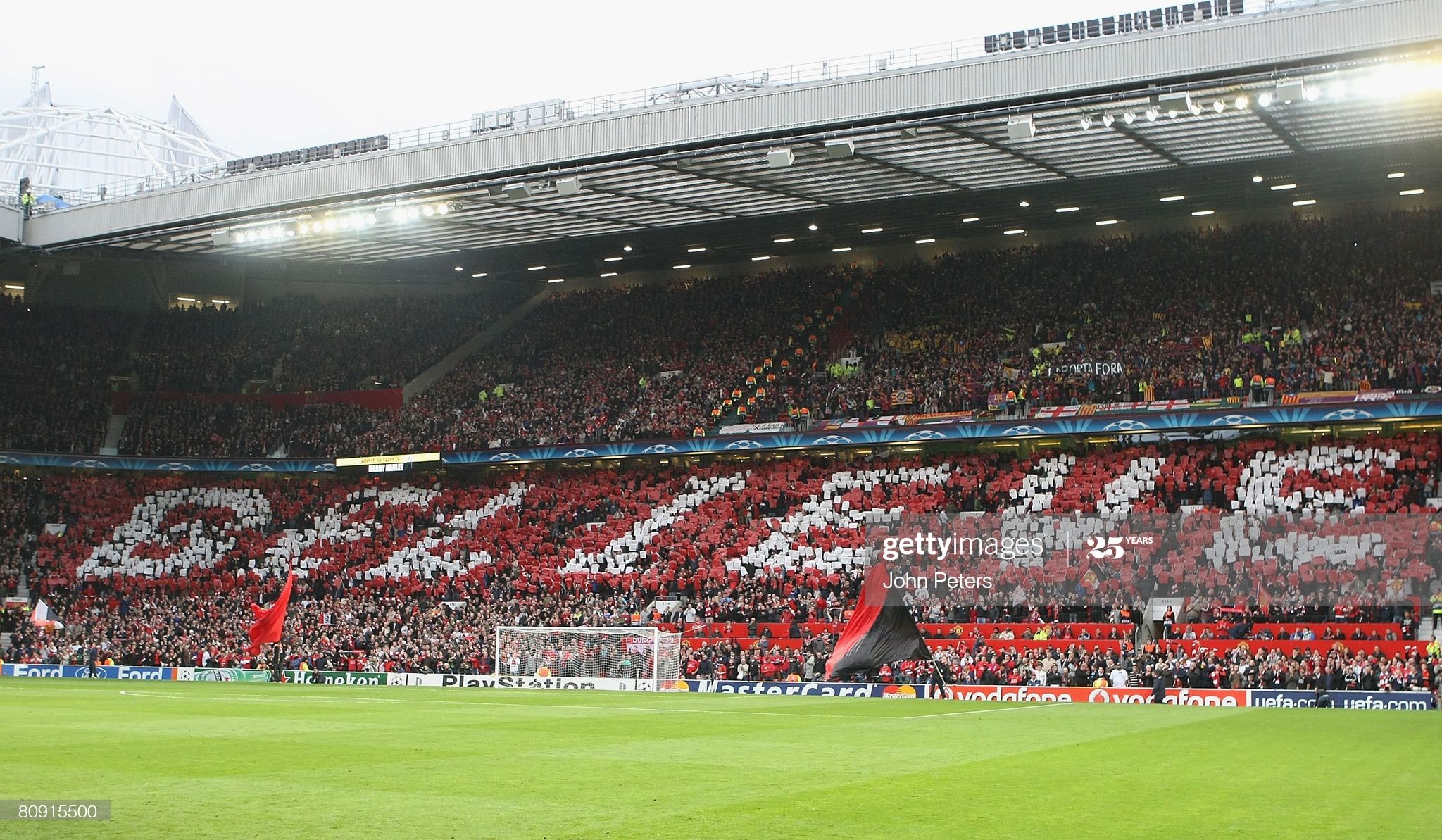 Manchester United Fans Holds Up A Sign Reading Believe Ahead Of