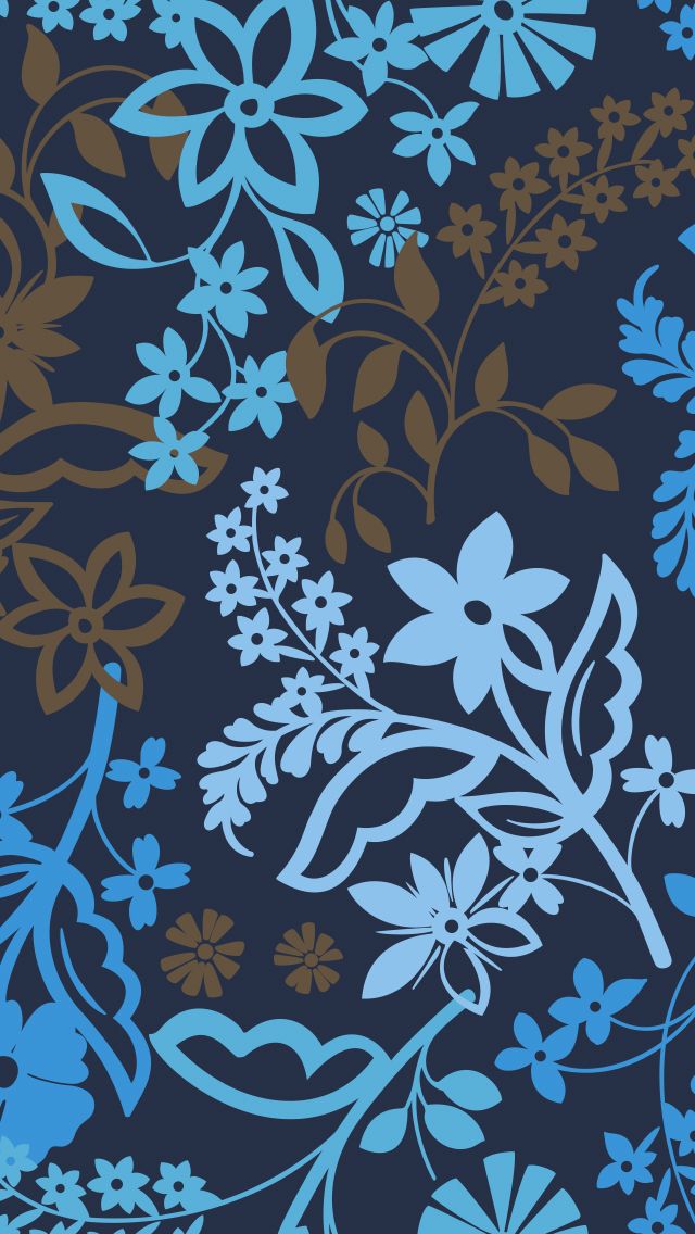 Naval Floral Wallpaper