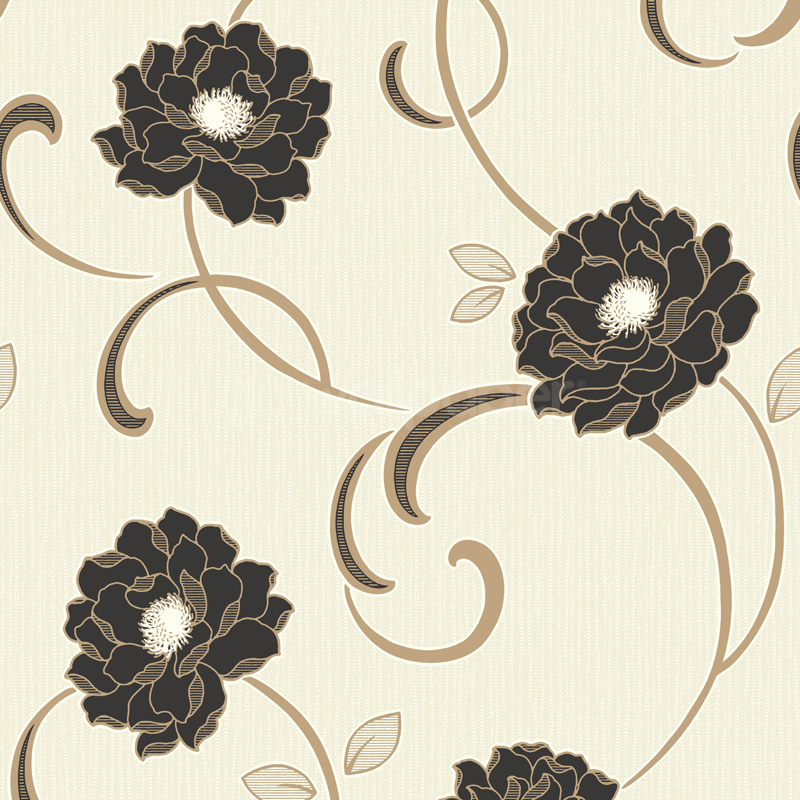 Cream And Black Wallpaper Design Ideas