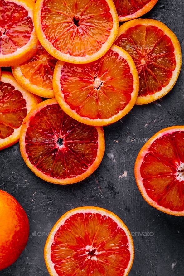 Free download Sliced ripe juicy Sicilian Blood oranges on