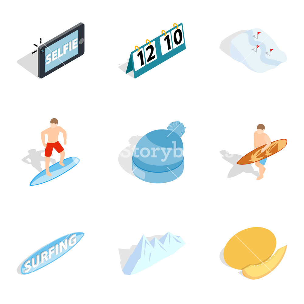 Remarkable Time Icons Set Isometric Of