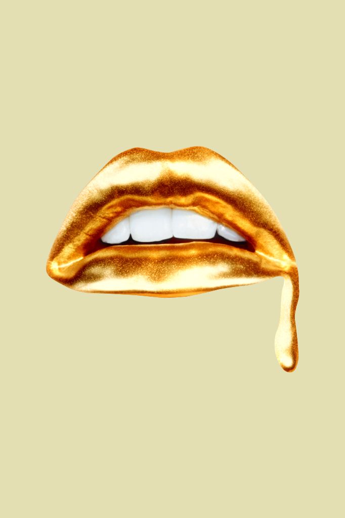 Gold Lips Wallpaper On