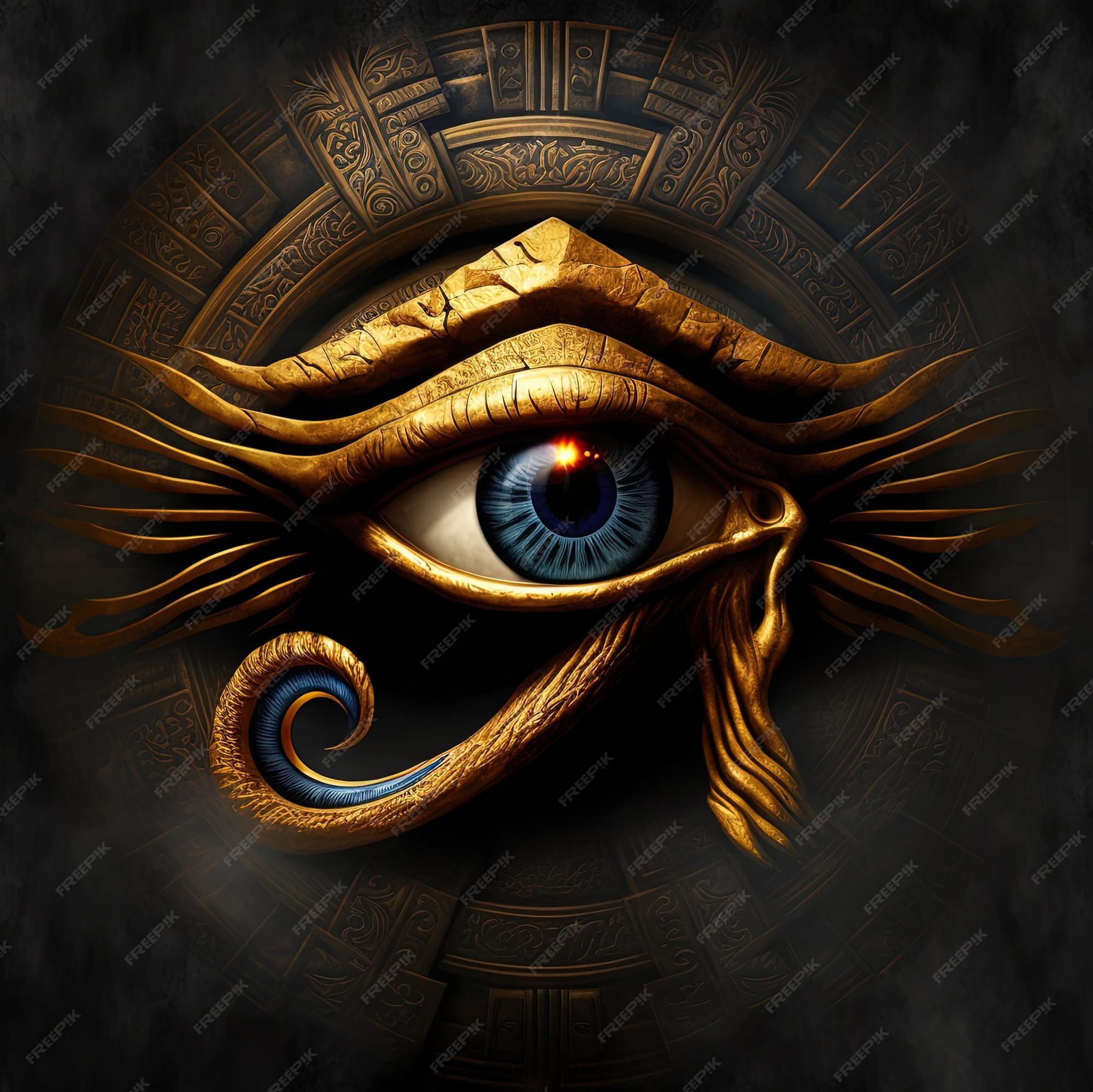 Premium Photo Generative Ai The Golden Eye Of Horus With