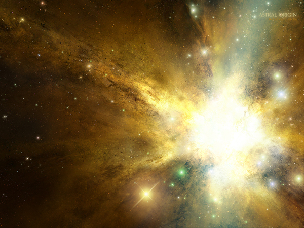 Full HD Wallpaper   Nebulae Space Stars Yellow by Robin de Blanche