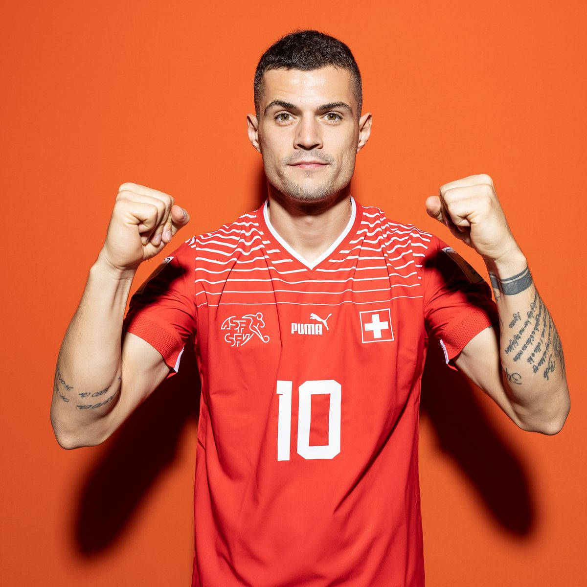 Granit Xhaka Orange Wallpaper