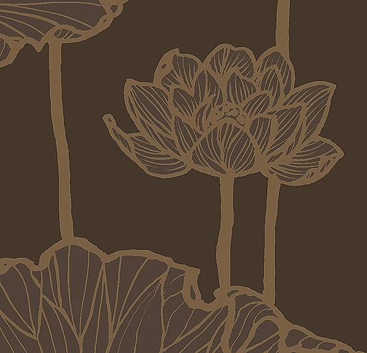 Water Lily Wallpaper A Bold Contemporary Design Metallic Gold Print