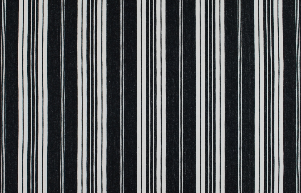 Discount Waverly Fabric Boot Cut Stripe Jet Black White Striped