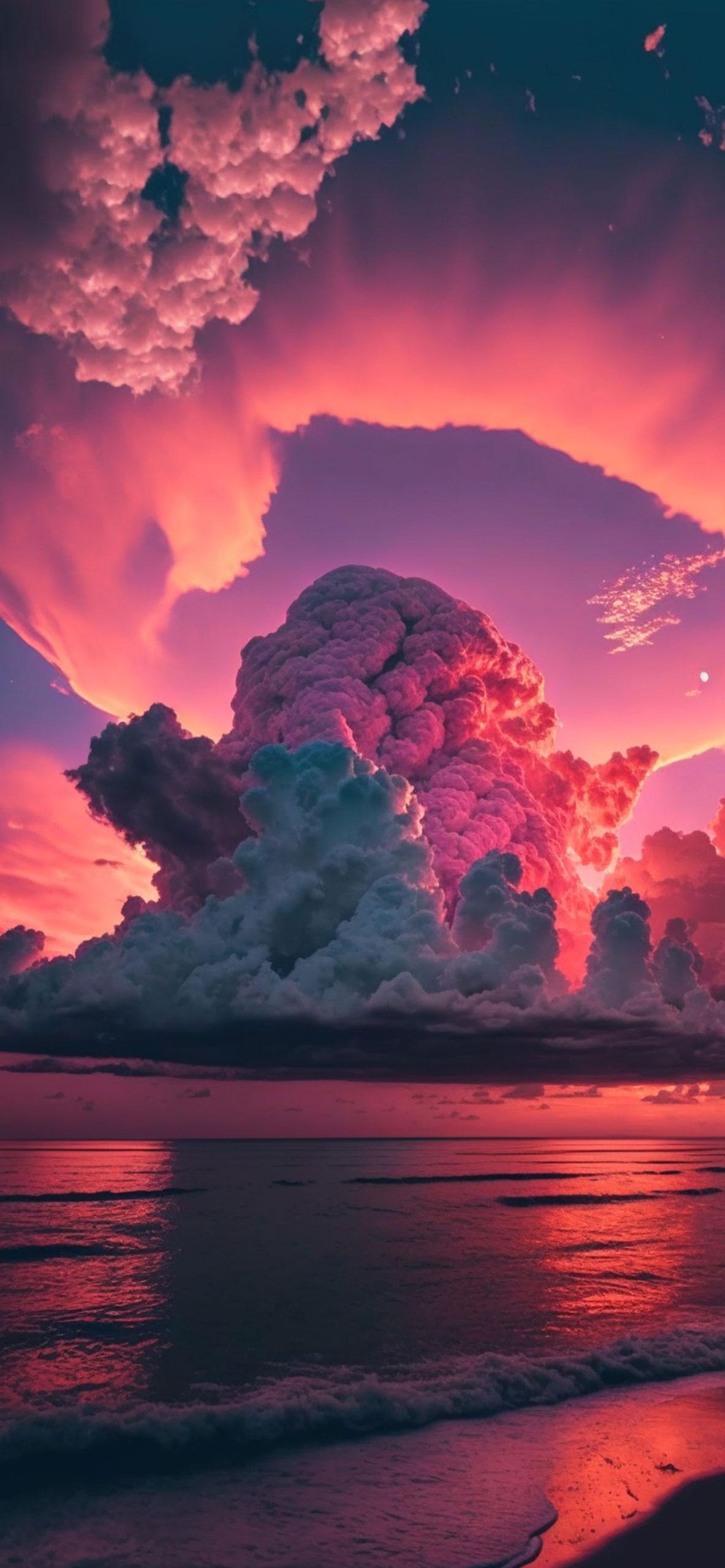 Download Aesthetic Pink Iphone Ocean And Sky Wallpaper  Wallpaperscom