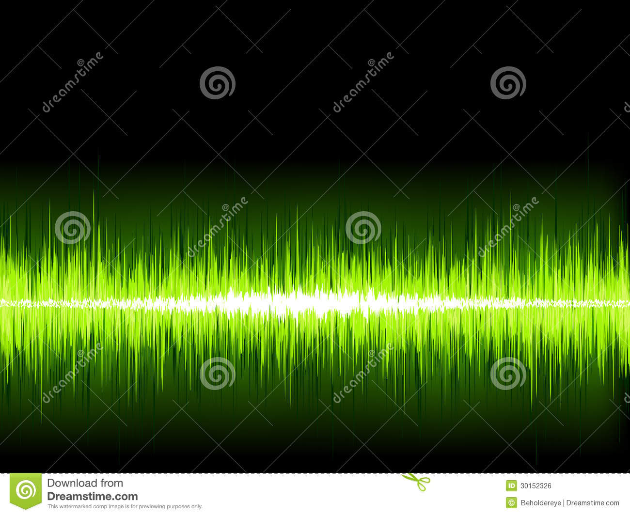 Background Sound Green Wave On White