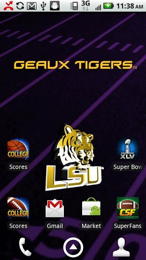 licensed LSU Tigers Live Wallpaper with animated 3D logo Background