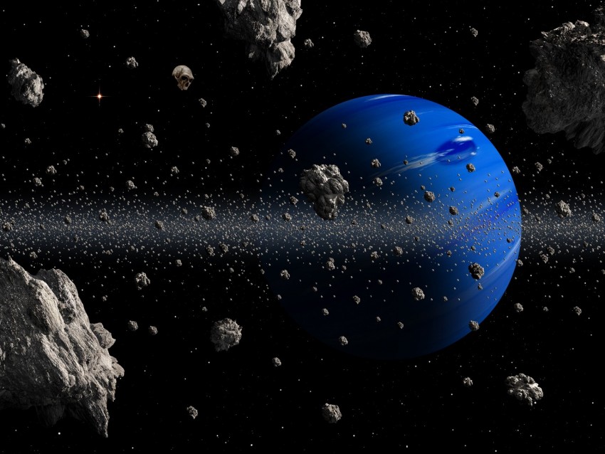 Pla Asteroids Space Blue Asteroid Belt Background Toppng