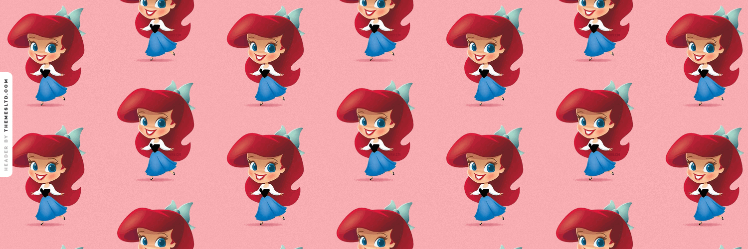 Cute Ariel Little Mermaid Header Cartoon Wallpaper