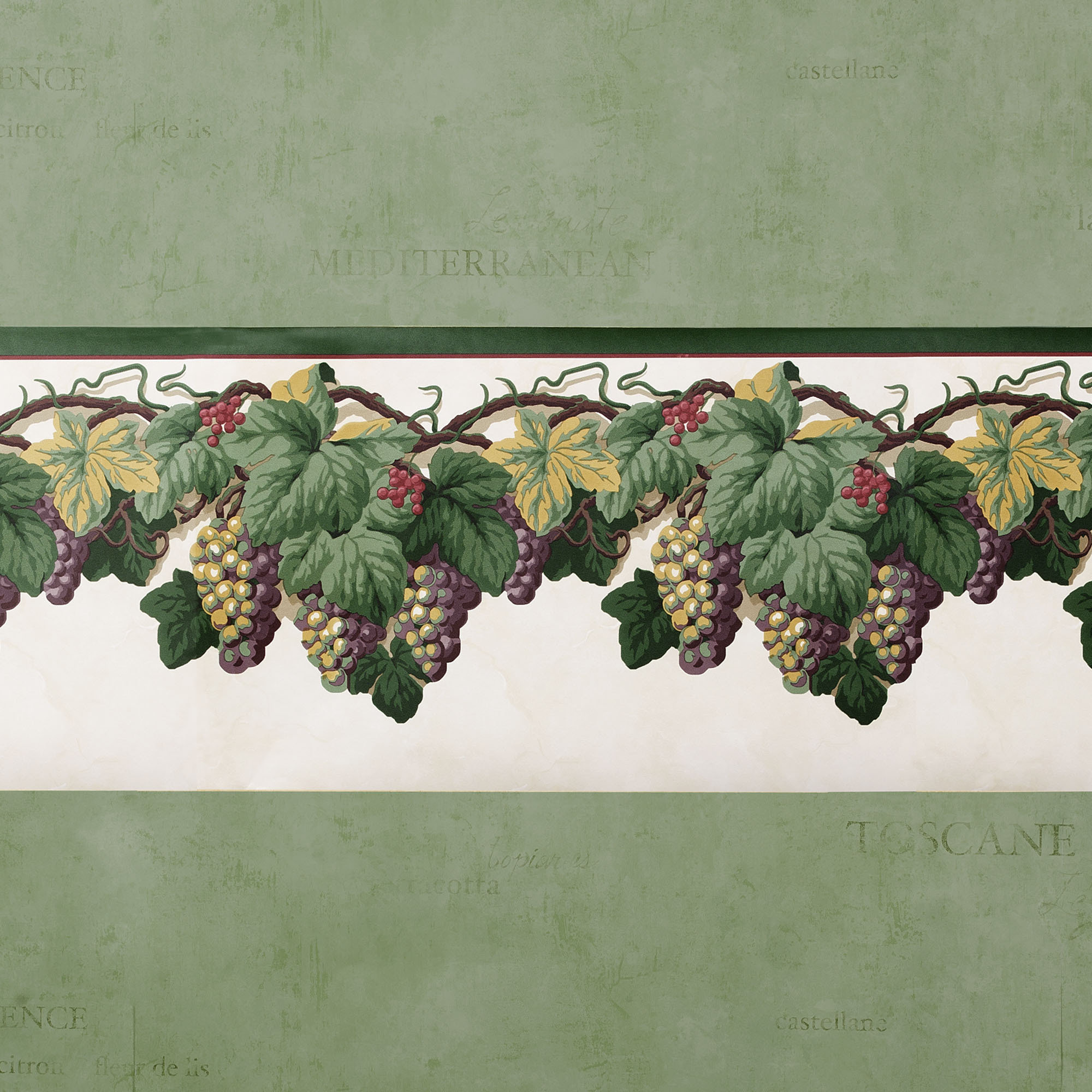 Home Tuscan Grapes Wallpaper Border